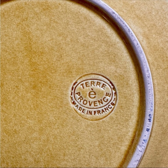 Vintage Terre E Provence 9 1/8” Mustard Yellow Brown Accent Plate - Hand Painted - Picture 3 of 7